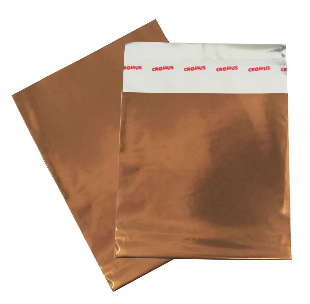 Papel para Presente Metalizado (100 Unidades) - 8x8cm. Rosê Gold Metalizado