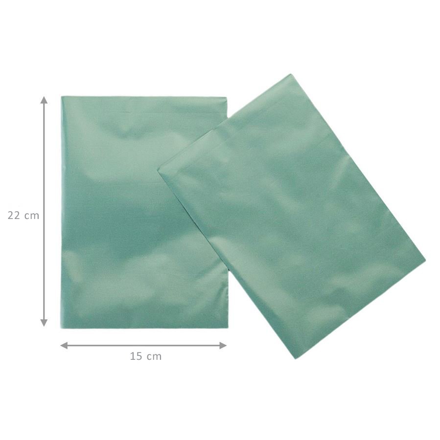 Embalagem Metalizada 15x22 (50un) Verde Eucalipto 