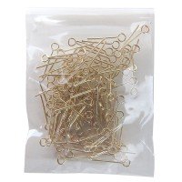 Alfinete Contrapino para Brinco Argola (100 Unidades). Dourado