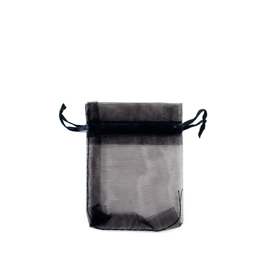 Saquinho em Organza para Joias (20 Unidades) - 7x9 cm. Preto