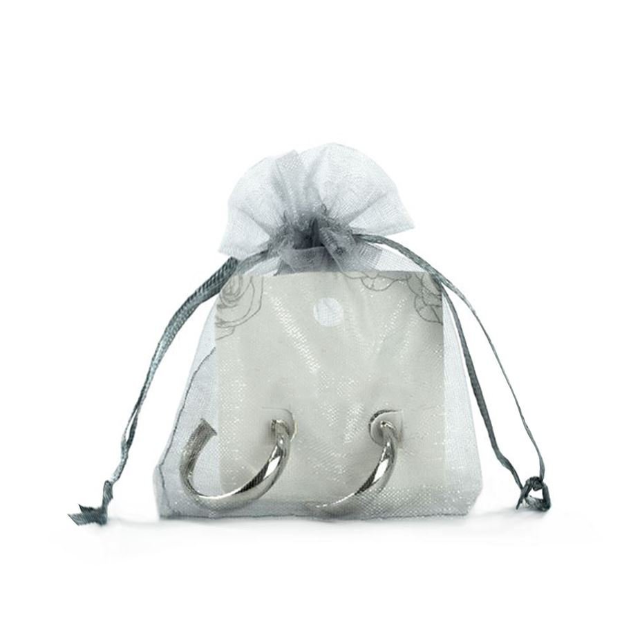 Saquinho em Organza para Joias (20 Unidades) - 9x12 cm. Prata
