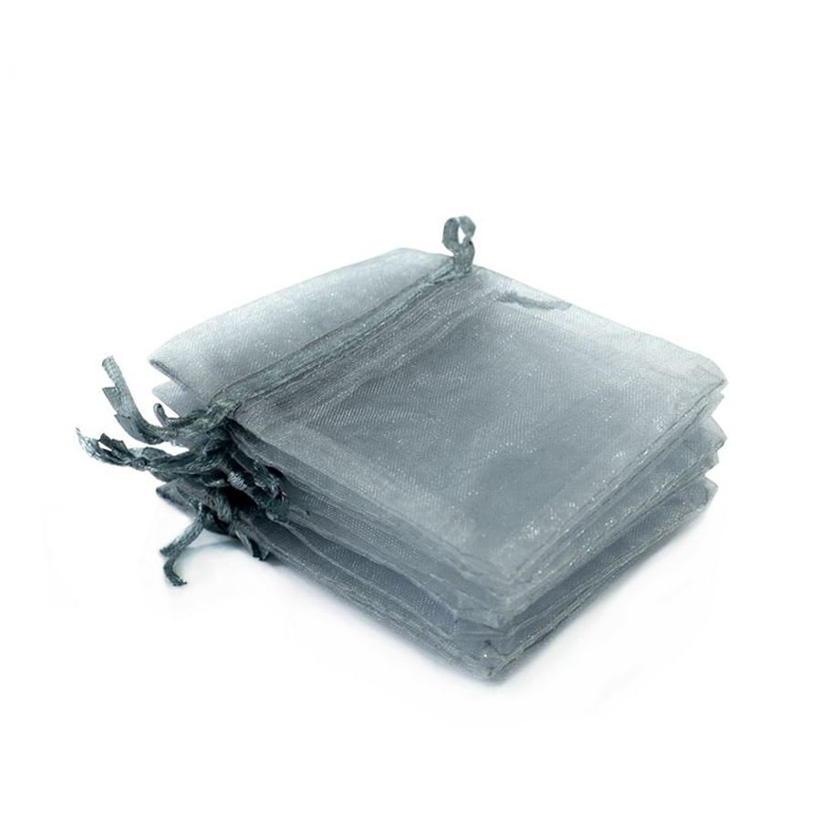 Saquinho em Organza para Joias (20 Unidades) - 9x12 cm. Prata