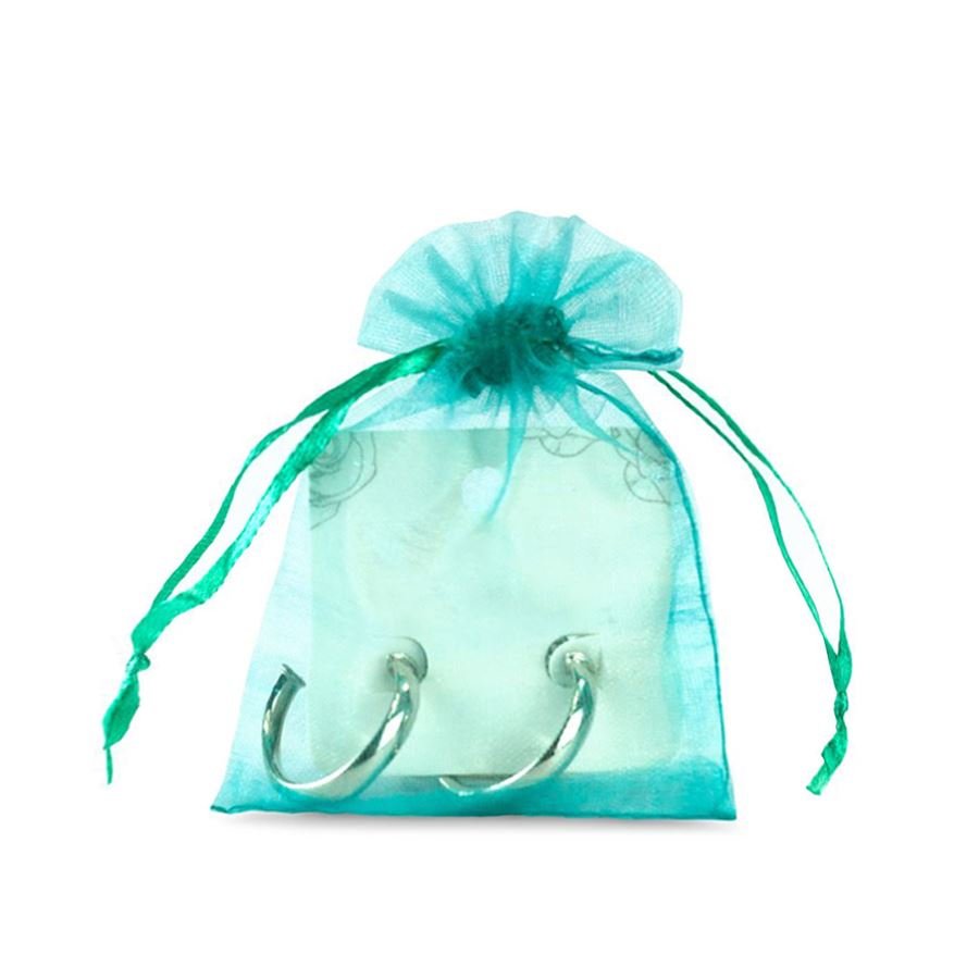 Saquinho em Organza para Joias (20 Unidades) - 9x12 cm. Verde Claro