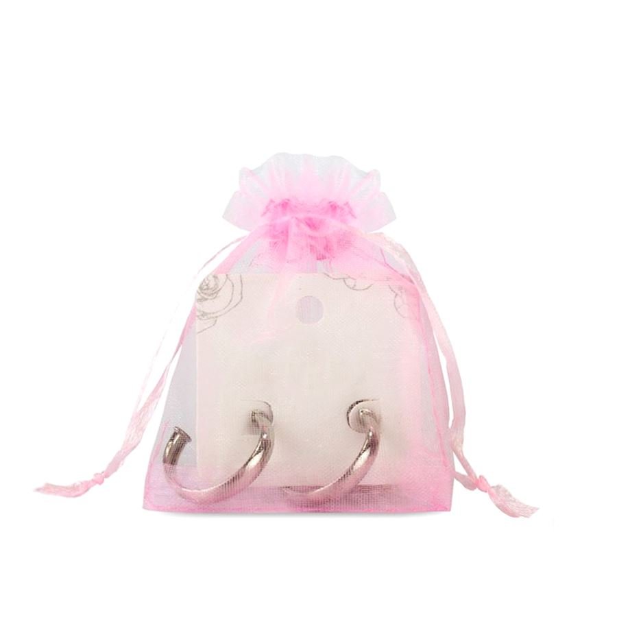 Saquinho em Organza para Joias (20 Unidades) - 9x12 cm. Rosa