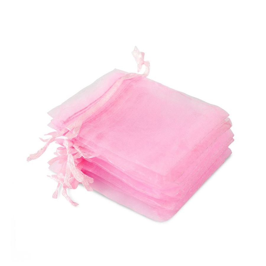 Saquinho em Organza para Joias (20 Unidades) - 9x12 cm. Rosa