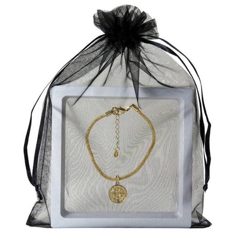 Saquinho em Organza para Joias (20 Unidades) - 12x16 cm. Preto