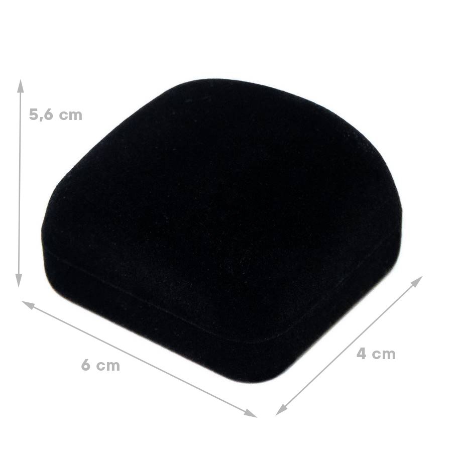 Embalagem de Veludo para Anel 5,6x6x4 cm Preto