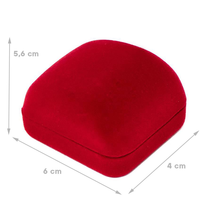 Embalagem de Veludo para Anel 5,6x6x4 cm Vermelho
