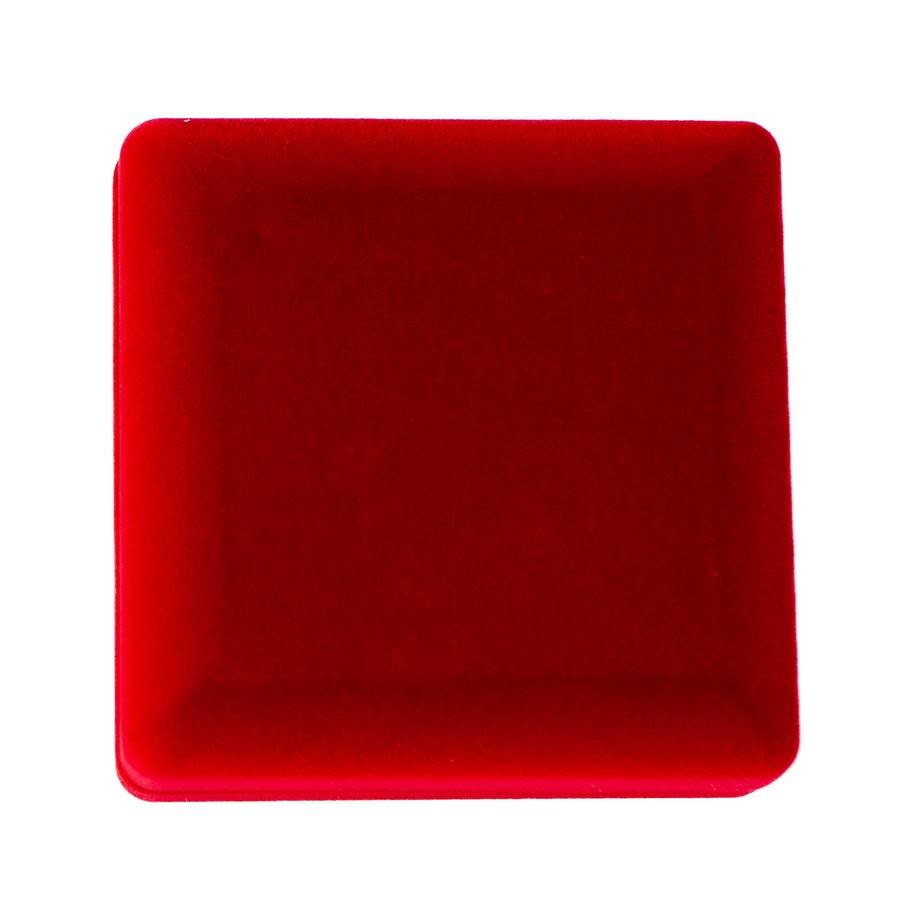 Embalagem de Veludo para Conjunto de Colar ou Brinco ou Pingente 9x9x4 cm Vermelho