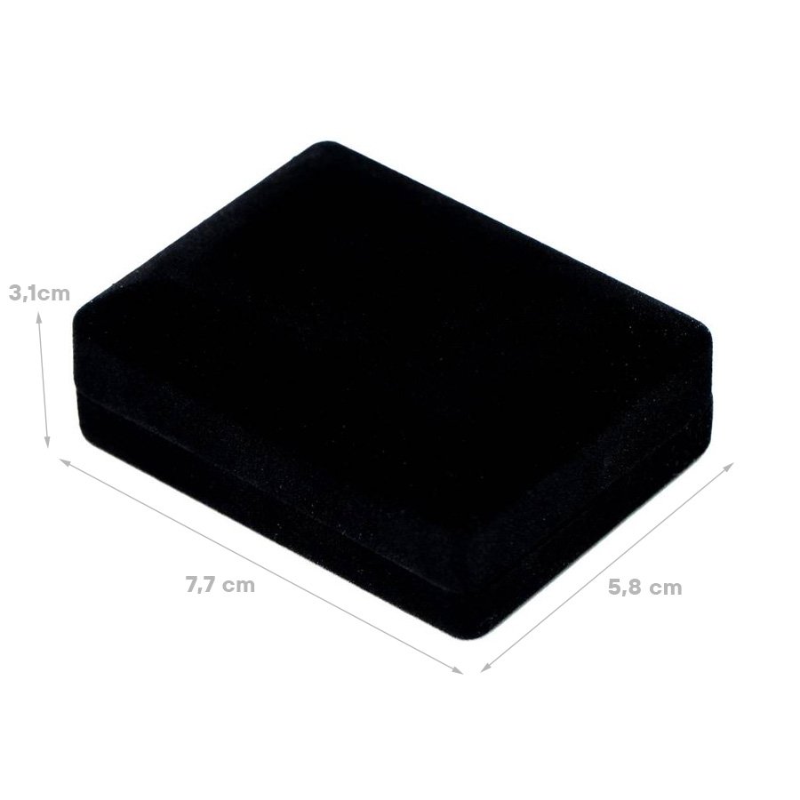 Embalagem de Veludo para Conjunto de Colar ou Brinco ou Pingente 6x8x3 cm Preto