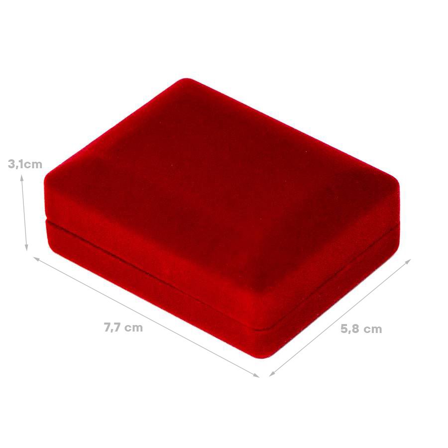 Embalagem de Veludo para Conjunto de Colar ou Brinco ou Pingente 6x8x3 cm Vermelho
