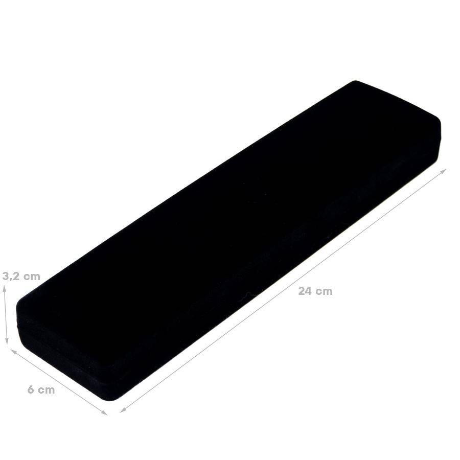 Embalagem de Veludo para Pulseira 24x6x3 cm Preto