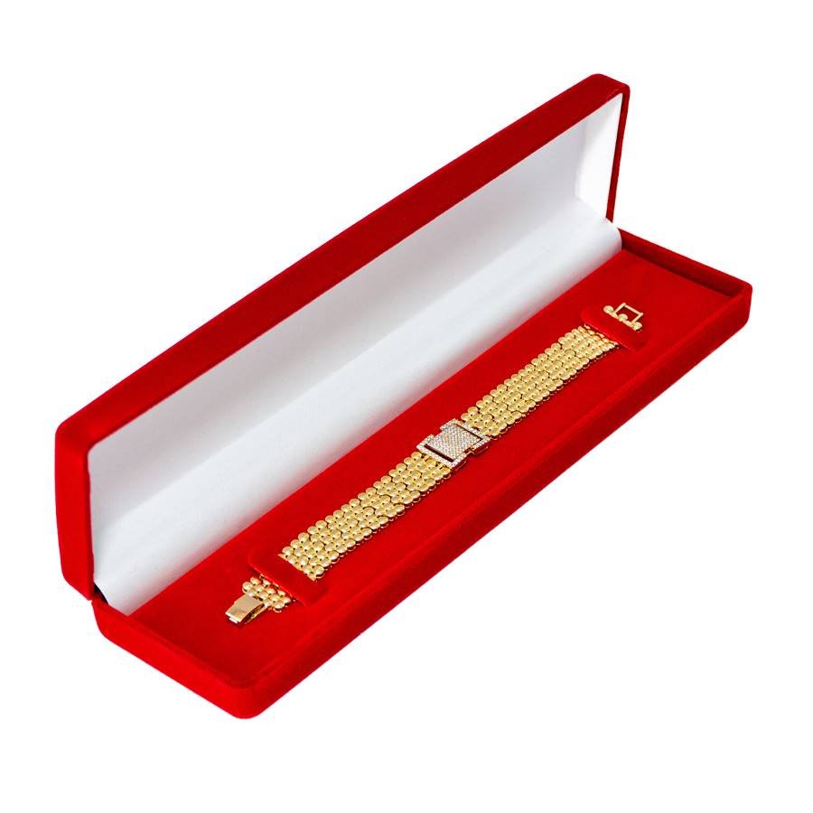 Embalagem de Veludo para Pulseira 24x6x3 cm Vermelho