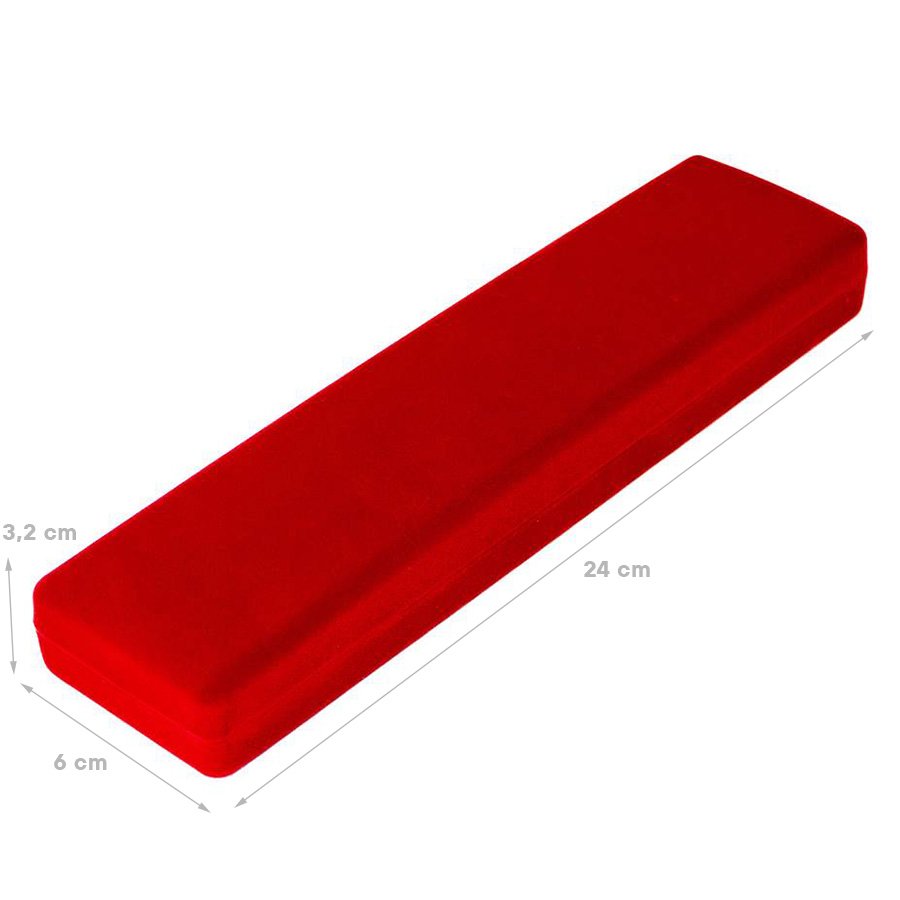 Embalagem de Veludo para Pulseira 24x6x3 cm Vermelho