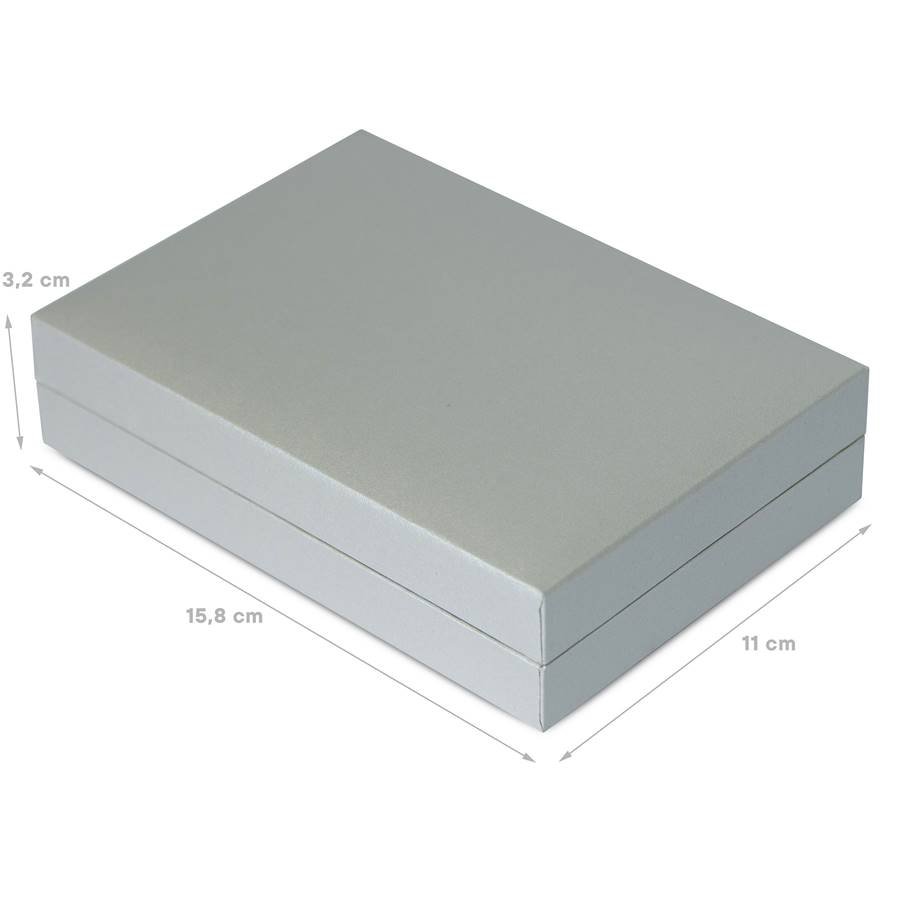 Embalagem para Conjunto de Colar ou Brinco ou Pingente 11x16x3 cm Prata