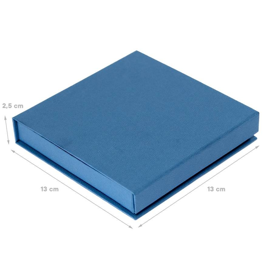 Embalagem para Conjunto de Colar ou Brinco 13x13x2,5 cm Azul