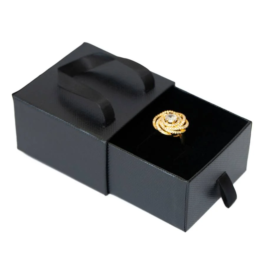 Embalagem com alça para Anel 8x8x5 cm Preto