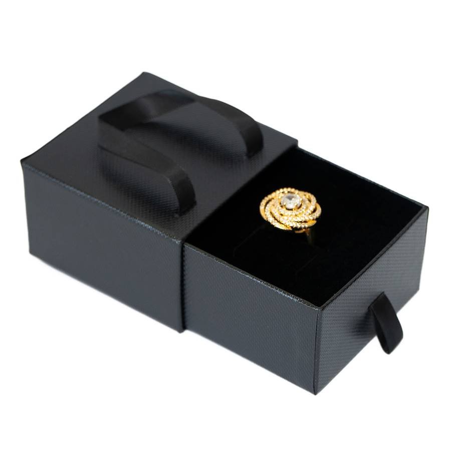 Embalagem com alça para Anel 8x8x5 cm Preto