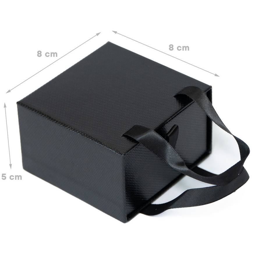Embalagem com alça para Anel 8x8x5 cm Preto