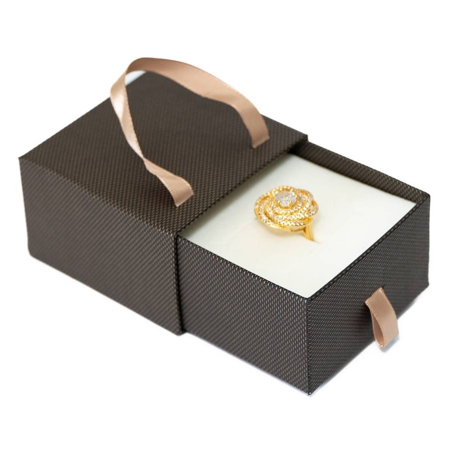 Embalagem com alça para Anel 8x8x5 cm Marron
