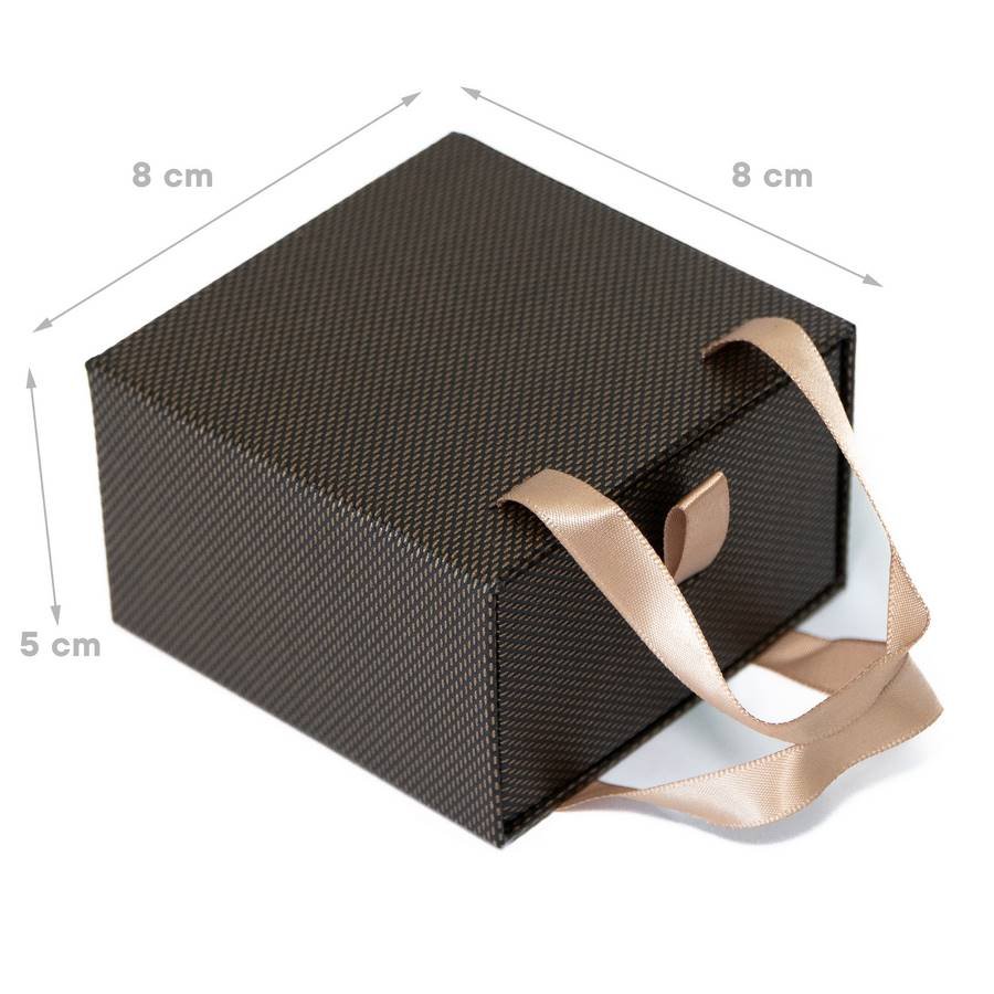 Embalagem com alça para Anel 8x8x5 cm Marron