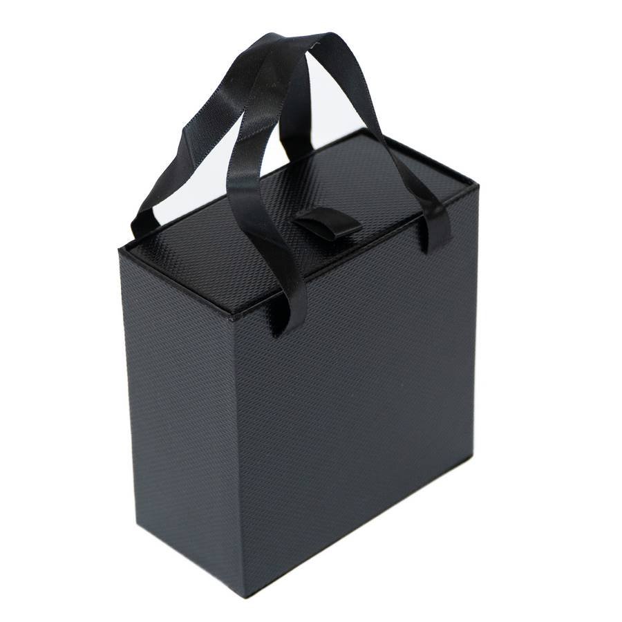 Embalagem com alça para Conjunto de Colar ou Brinco 10x10x5 cm Preto