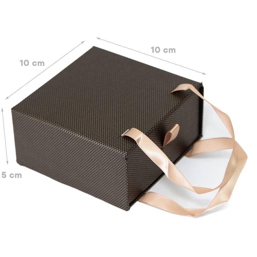 Embalagem com alça para Conjunto de Colar ou Brinco 10x10x5 cm Marron