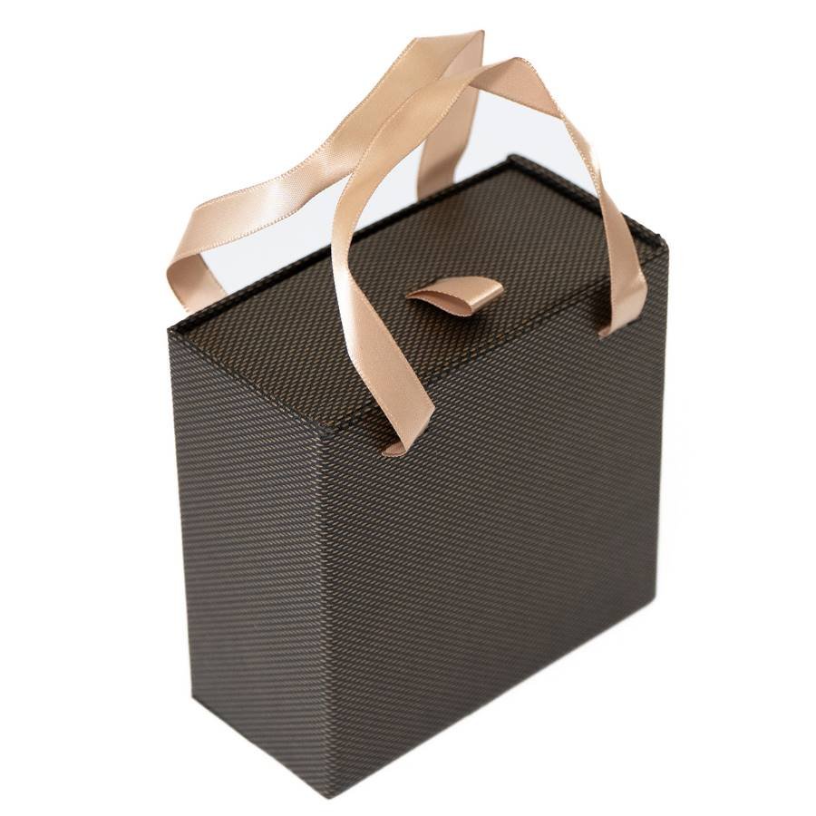 Embalagem com alça para Conjunto de Colar ou Brinco 10x10x5 cm Marron