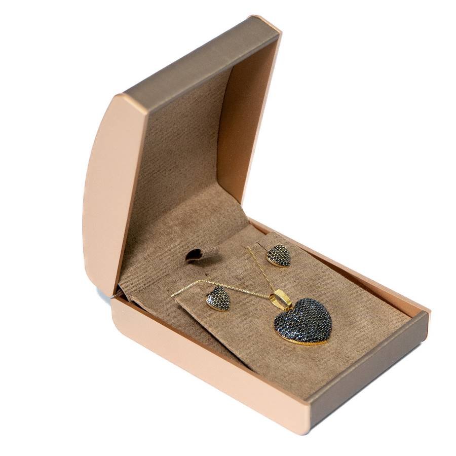 Embalagem para Conjunto de Colar ou Brinco 7,5x10x4 cm Champagne