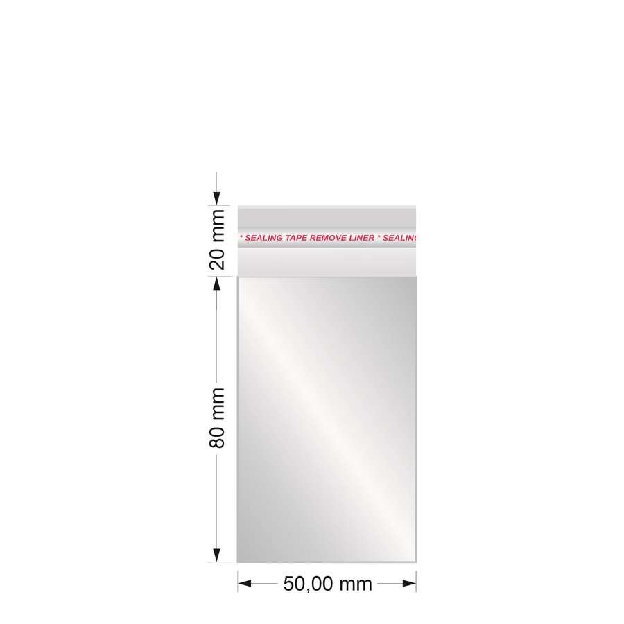 Saco Plástico Adesivo 50x80+20mm - Pacote com 100 Unidades Sortido