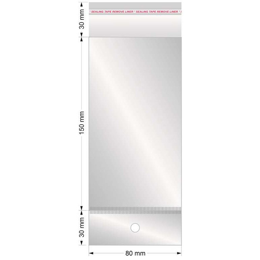 Saco Plástico Solapa - 80x150+30+30mm - Pacote 100 Unidades. Sortido