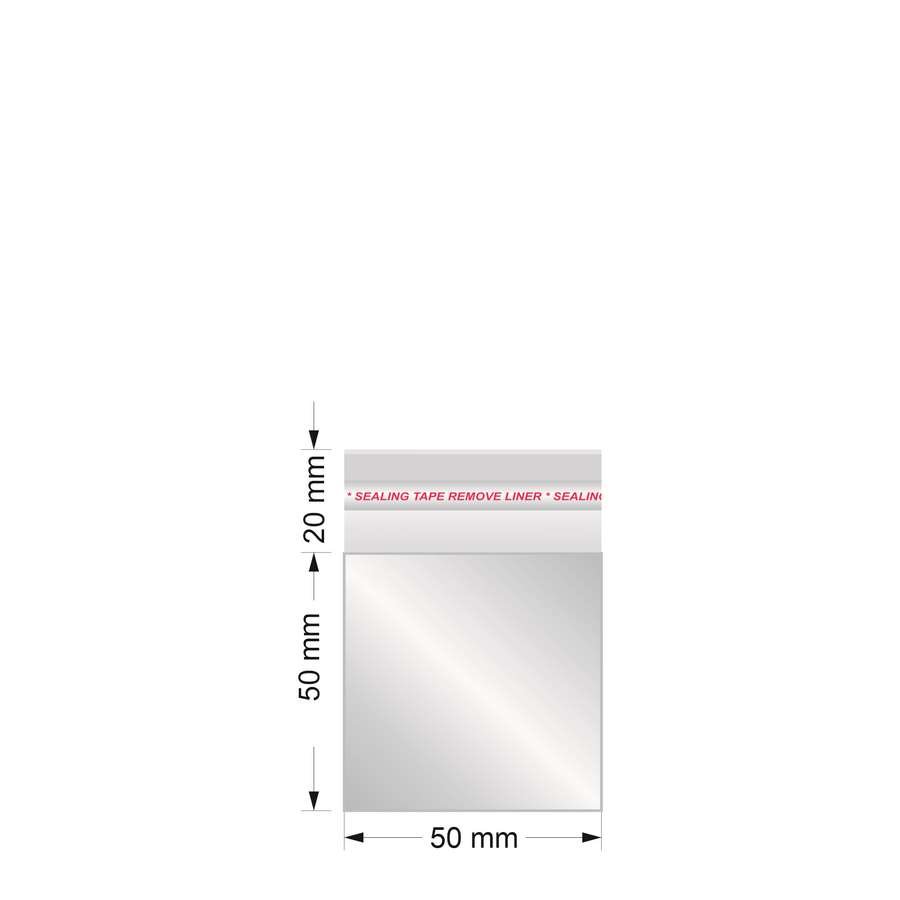Saco Plástico Adesivo - 50x50+20mm-Pacote com 100 Unidades Sortido
