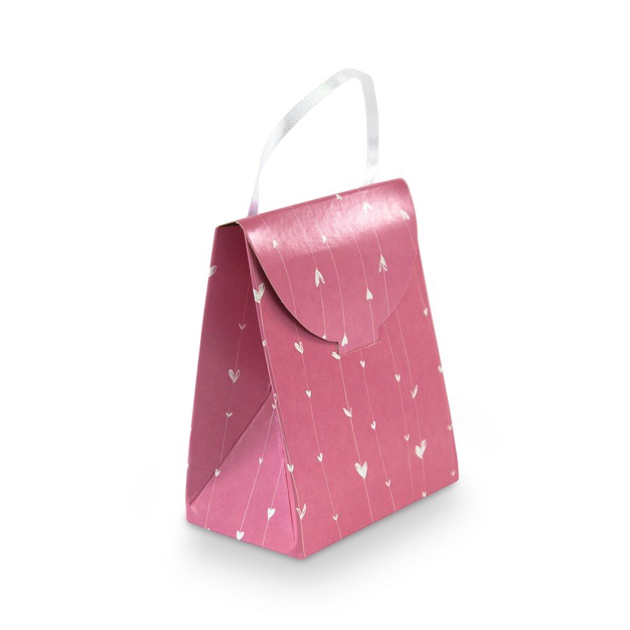 Sacola com Alça Rosa Coração - 10,5x8 cm. Sortido