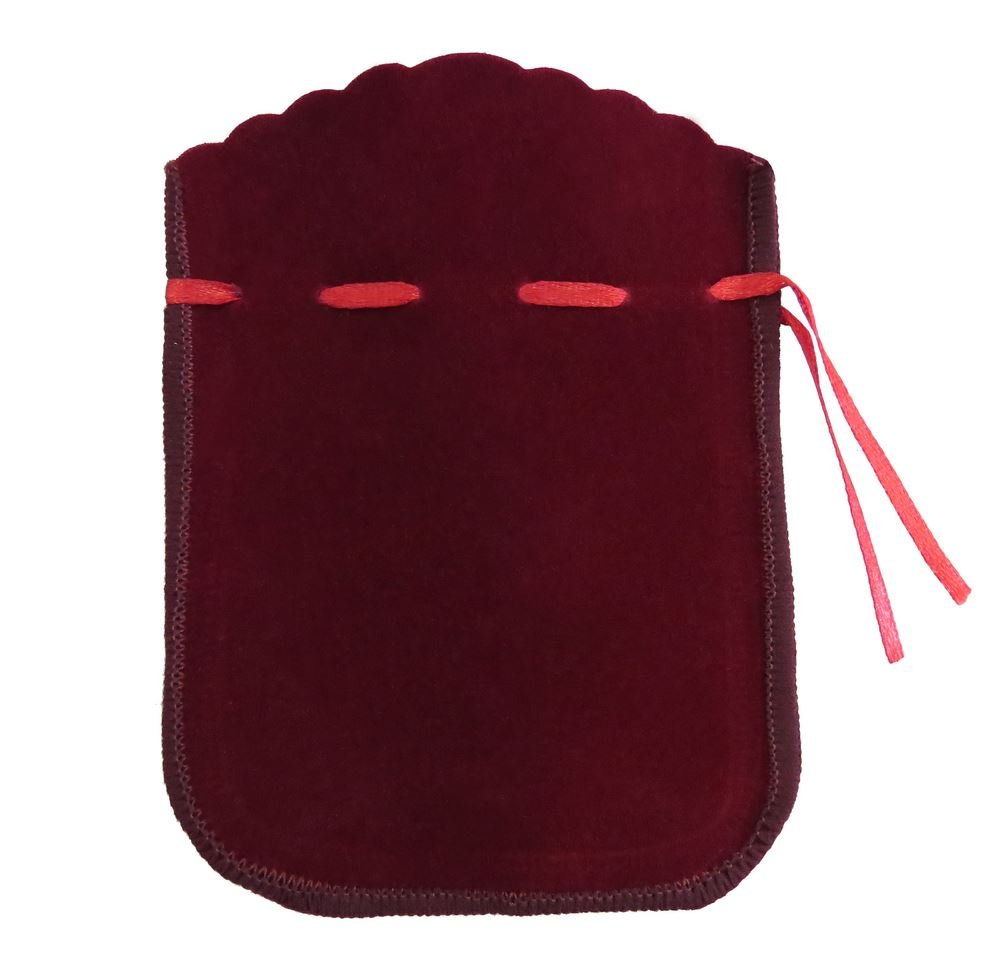 Saquinhos em Veludo para Joias (20 Unidades) - 9x12 cm. Veludo Bordo