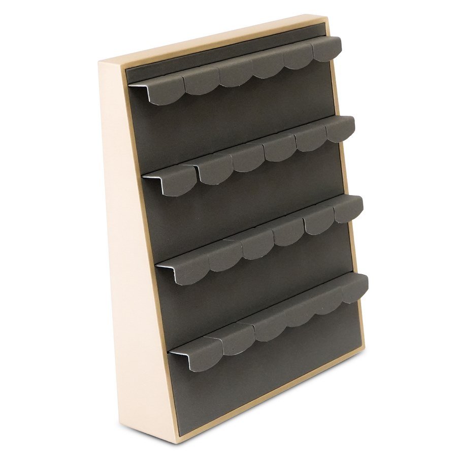 Expositor de Brinco para 24 Pares de Brinco Camurça cinza - Dunny dourado