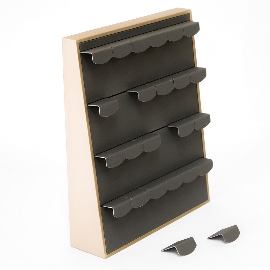 Expositor de Brinco para 24 Pares de Brinco Camurça cinza - Dunny dourado