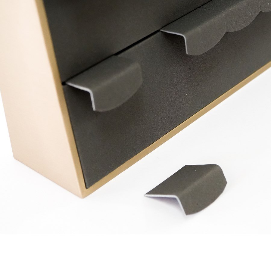 Expositor de Brinco para 24 Pares de Brinco Camurça cinza - Dunny dourado