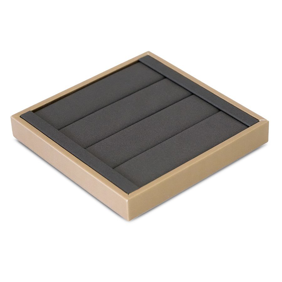 Bandeja Expositor Rolete para Anel Camurça cinza - Dunny dourado