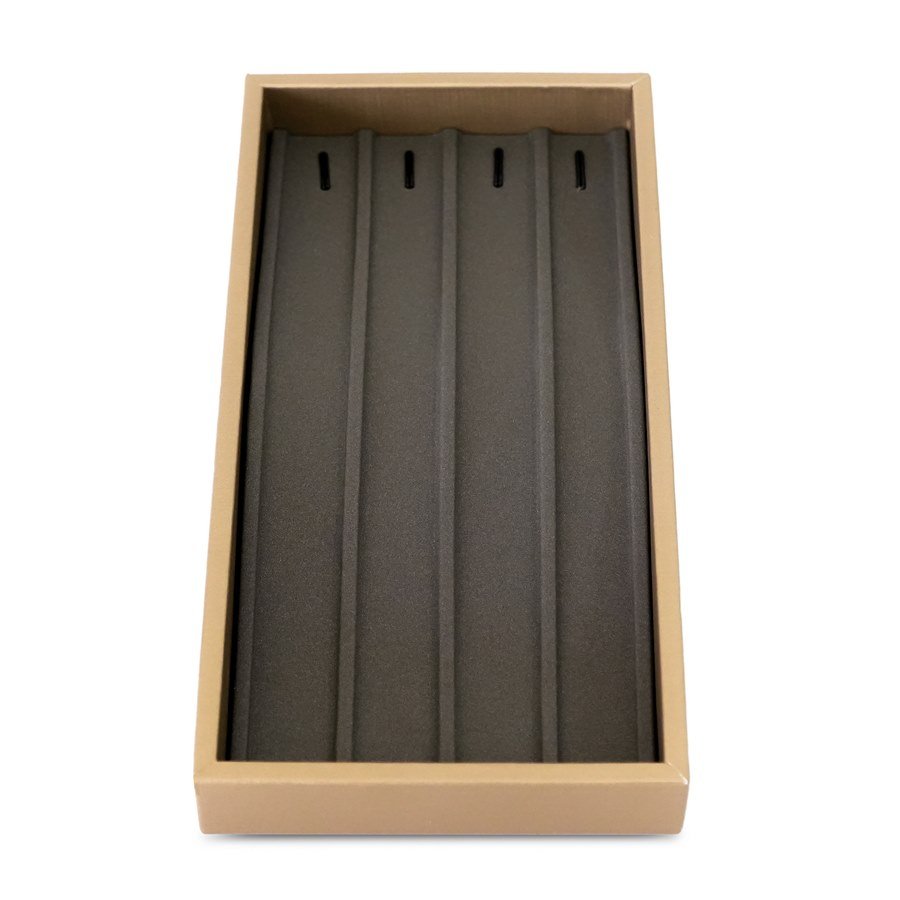 Expositor para 4 Pulseiras Camurça cinza - Dunny dourado