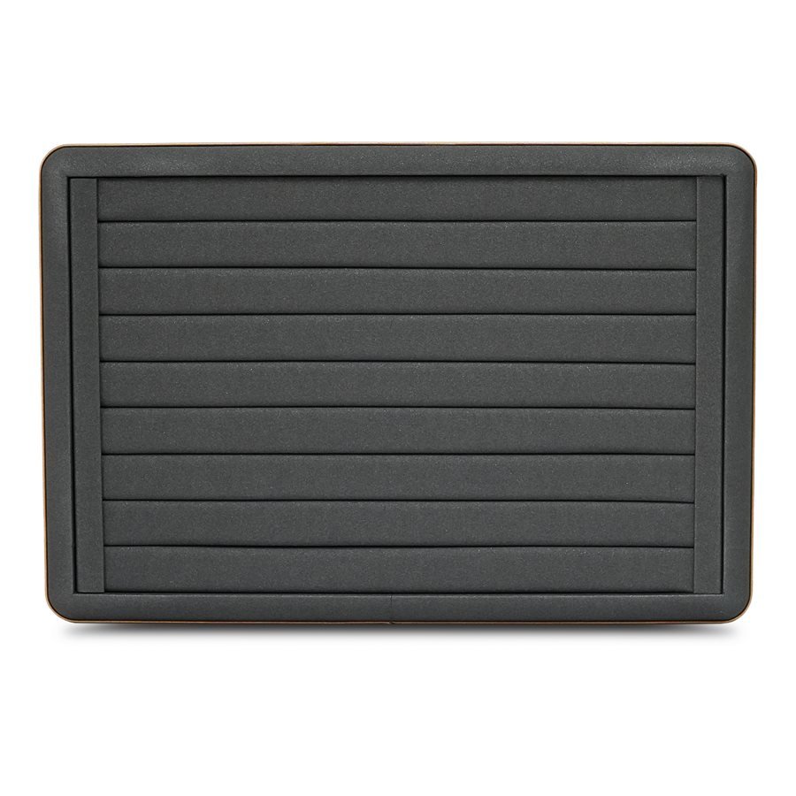 Bandeja Expositora Rolete para Anéis Camurça cinza - Dunny dourado