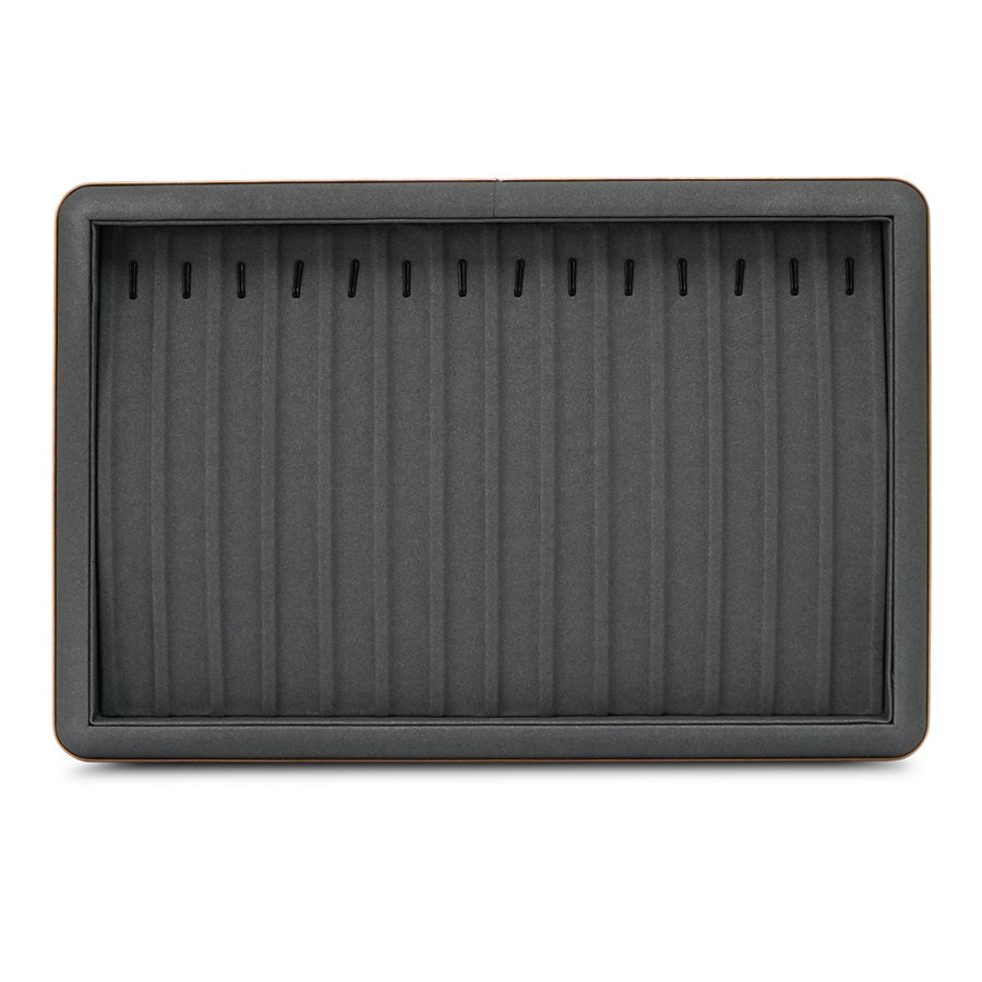 Bandeja Expositora 14 Espaços para Pulseira ou Gargantilha Camurça cinza - Dunny dourado