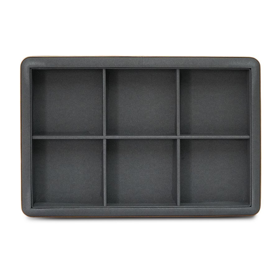 Bandeja Expositora 6 Espaços Para Braceletes Camurça cinza - Dunny dourado