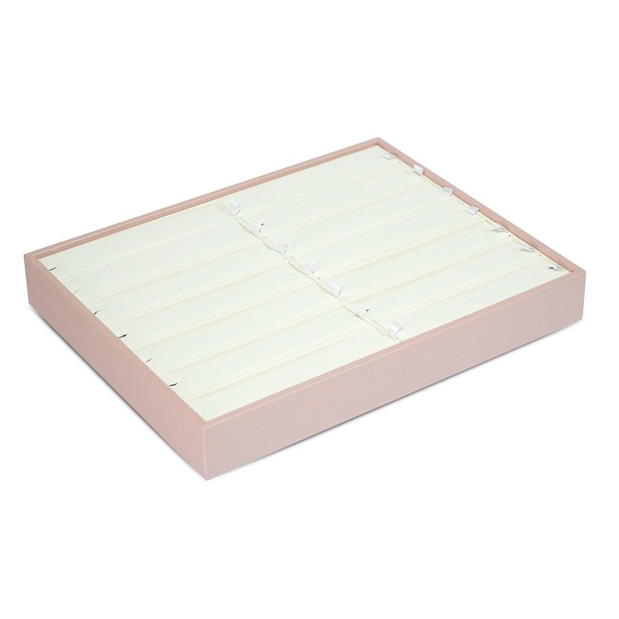 Bandeja Expositora para 14 Pulseiras Dunny Rosa - Vinil Branco