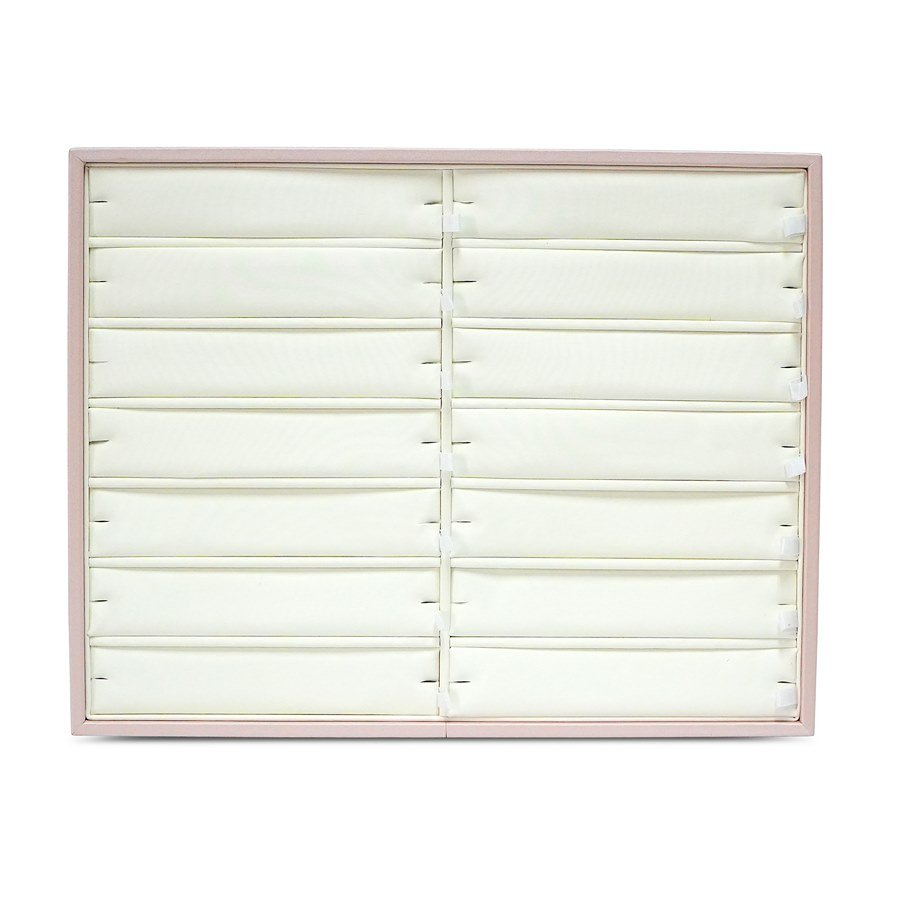 Bandeja Expositora para 14 Pulseiras Dunny Rosa - Vinil Branco