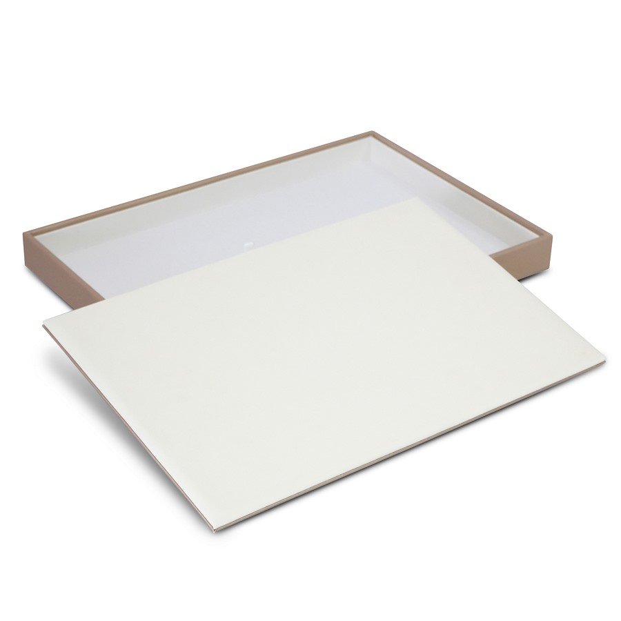 Bandeja Lisa para Joias com Placa Vinil Dourado - Vinil Branco
