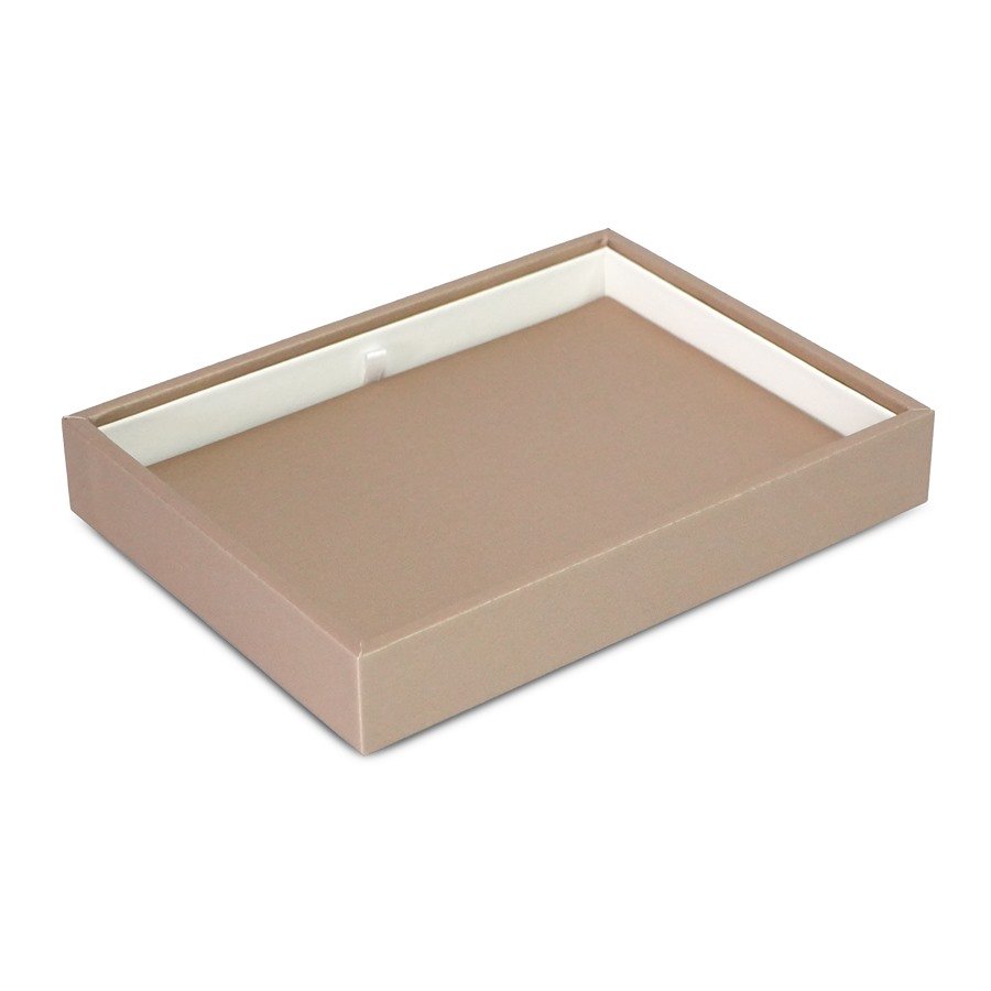 Bandeja Lisa com Placa para Joias Vinil Dourado - Vinil Branco