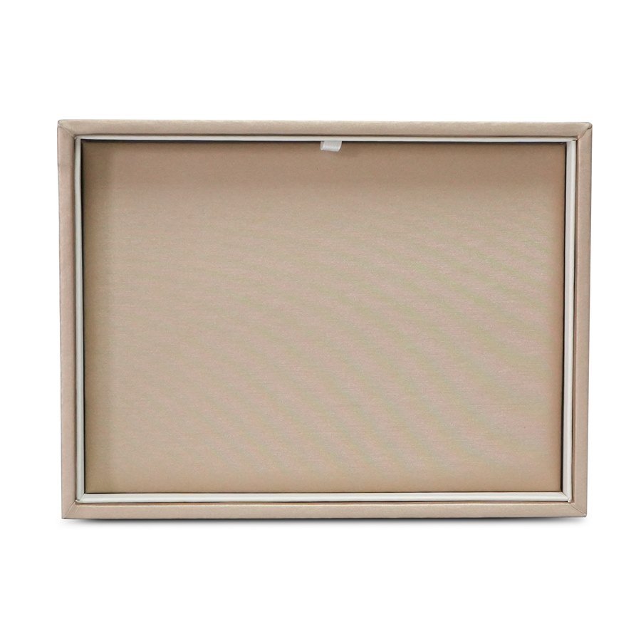 Bandeja Lisa com Placa para Joias Vinil Dourado - Vinil Branco