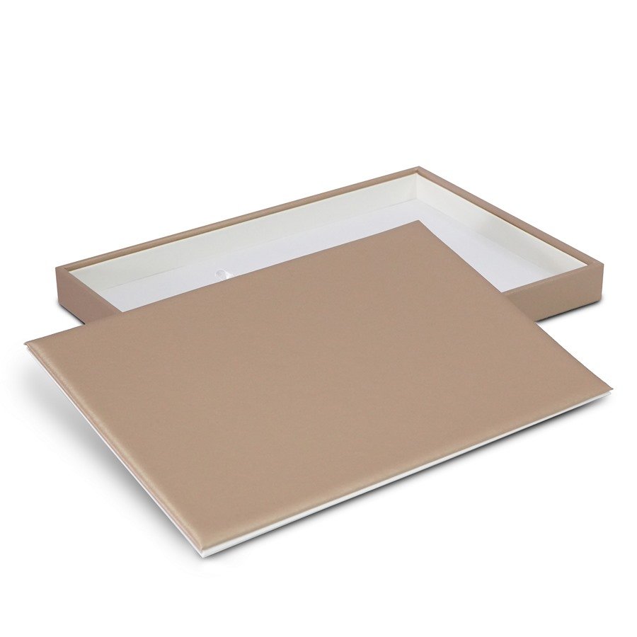 Bandeja Lisa com Placa para joias Vinil Dourado - Vinil Branco