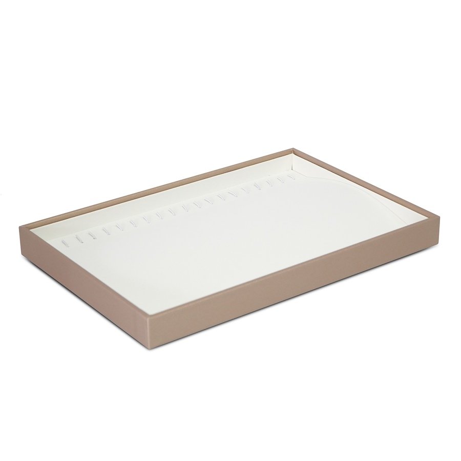 Bandeja para Correntes com 20 Espaços Vinil Dourado - Vinil Branco