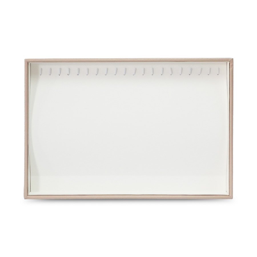 Bandeja para Correntes com 20 Espaços Vinil Dourado - Vinil Branco